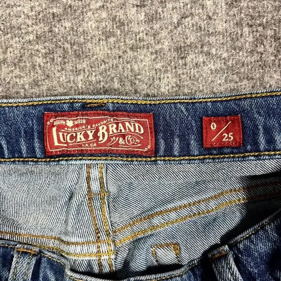 Lucky Brand Jeans Womens 0/25 Sienna Slim Boyfriend Blue Denim Casual Distressed - Picture 3 of 11